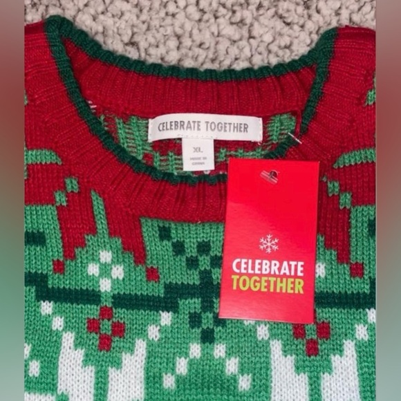NWT CELEBRATE TOGETHER CHRISTMAS SWEATER SIZE XL - Picture 3 of 4